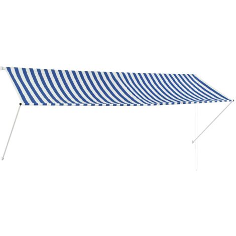 Toldo retráctil 350x150 cm azul y