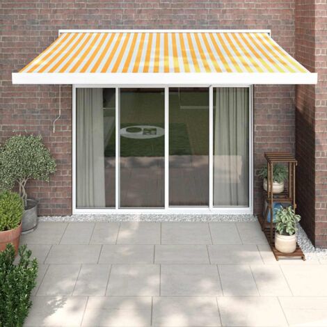 Toldo retráctil aluminio y tela amarillo y 3,5x2,5 m