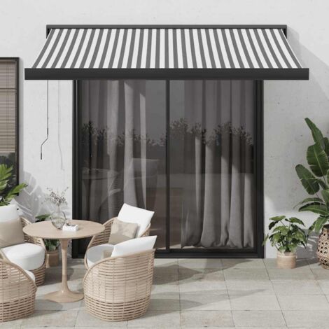 Toldo retráctil aluminio y tela antracita y  3,5x2,5 m