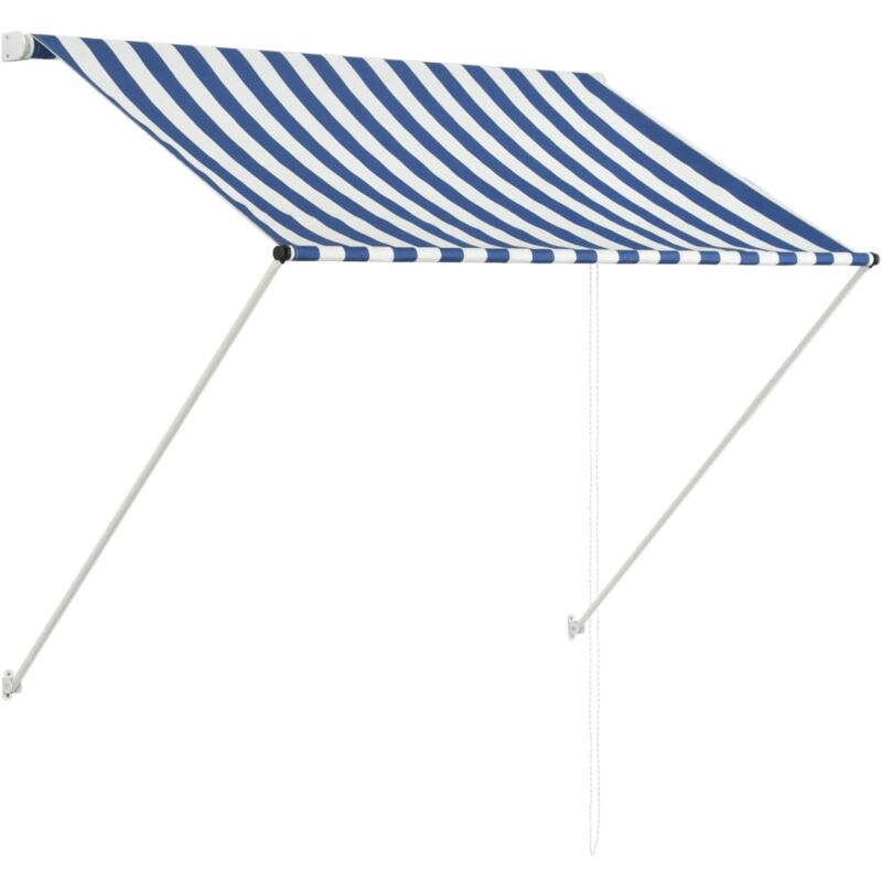 

vidaXL Toldo Retráctil 100x150 cm Azul y Blanco - Azul