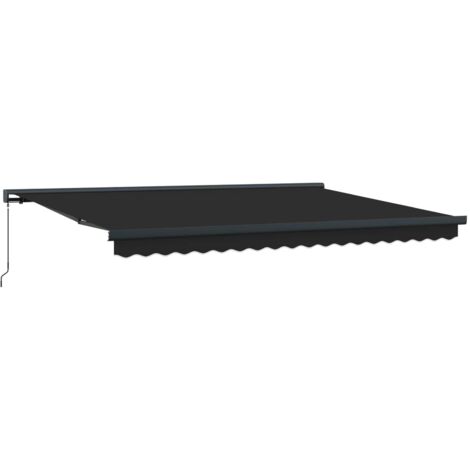 Toldo Retráctil Antracita y Gris 400 x 300 cm Lona y Aluminio vidaXL