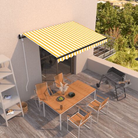 Toldo retráctil automático amarillo y  350x250 cm
