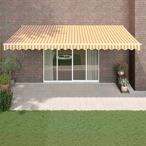 Toldo retráctil automático amarillo y  5x3 m