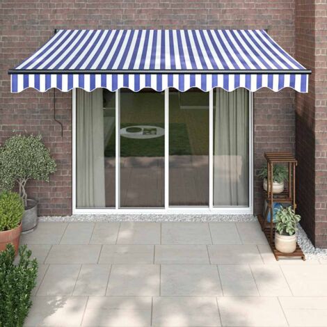 Toldo retráctil automático azul y  3,5x2,5 m