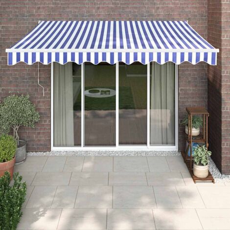 Toldo retráctil automático azul y  3,5x2,5 m