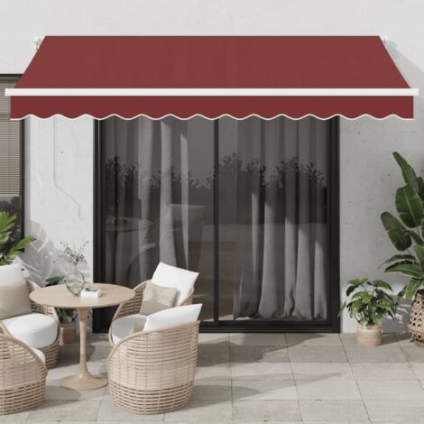 Toldo retráctil automático burdeos 350x250 cm