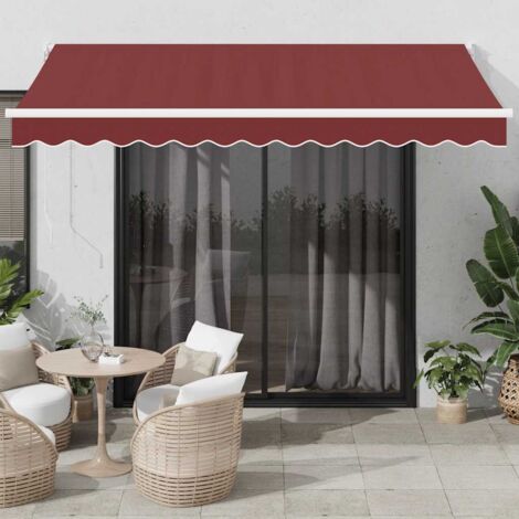 Toldo retráctil automático burdeos 350x250 cm