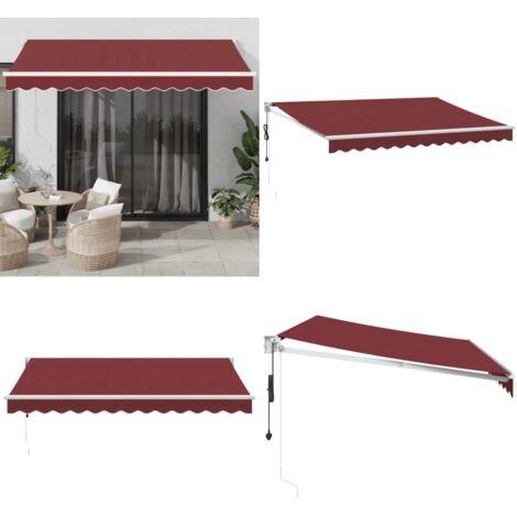 Toldo retráctil automático burdeos 350x250 cm - Toldo de patio - Toldo de terraza
