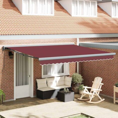 Toldo retráctil automático burdeos 400x300 cm