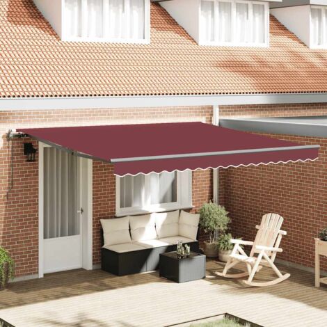 Toldo retráctil automático burdeos 400x300 cm