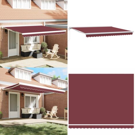 Toldo retráctil automático burdeos 400x300 cm - Toldo de pie - Toldo UV
