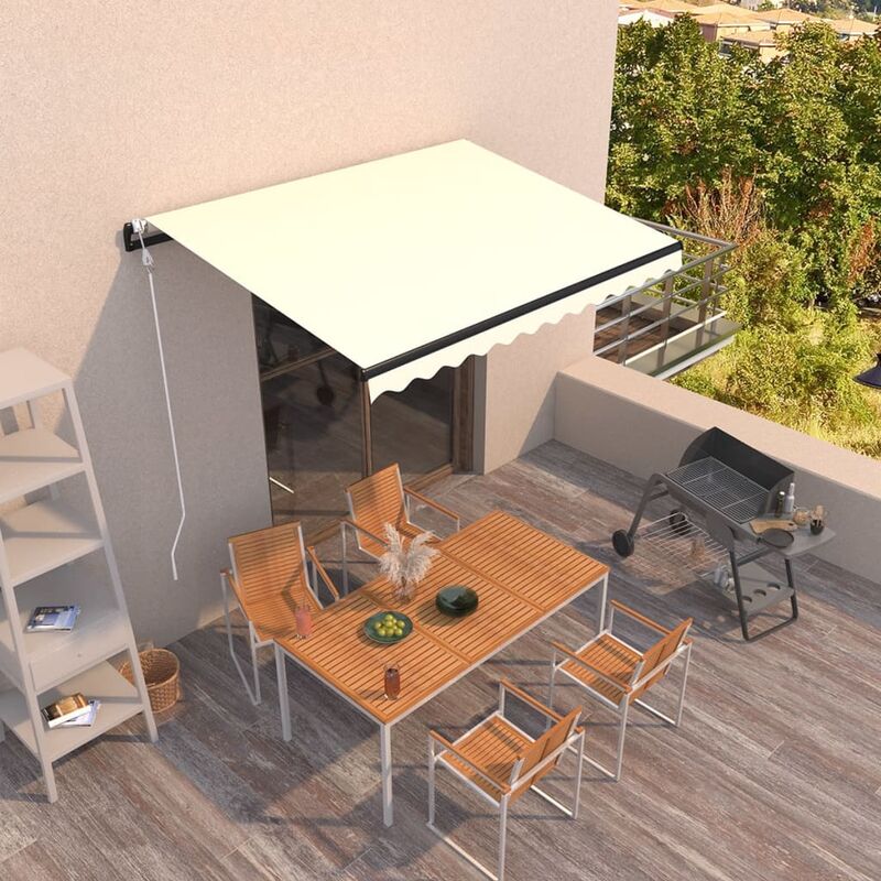 

Toldo retráctil automático color crema 350x250 cm