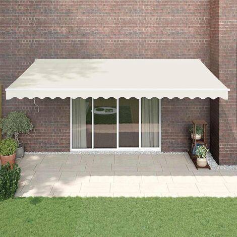 Toldo retráctil automático color crema 5x3 m