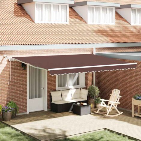 Toldo retráctil automático con luces LED marrón 450x300 cm vidaXL