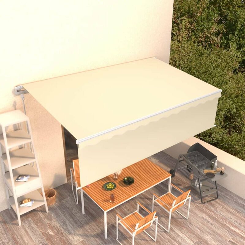

Toldo retractil automatico con persiana crema 5x3 cm