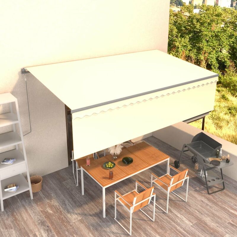 

Toldo retractil automatico con persiana crema 5x3 cm