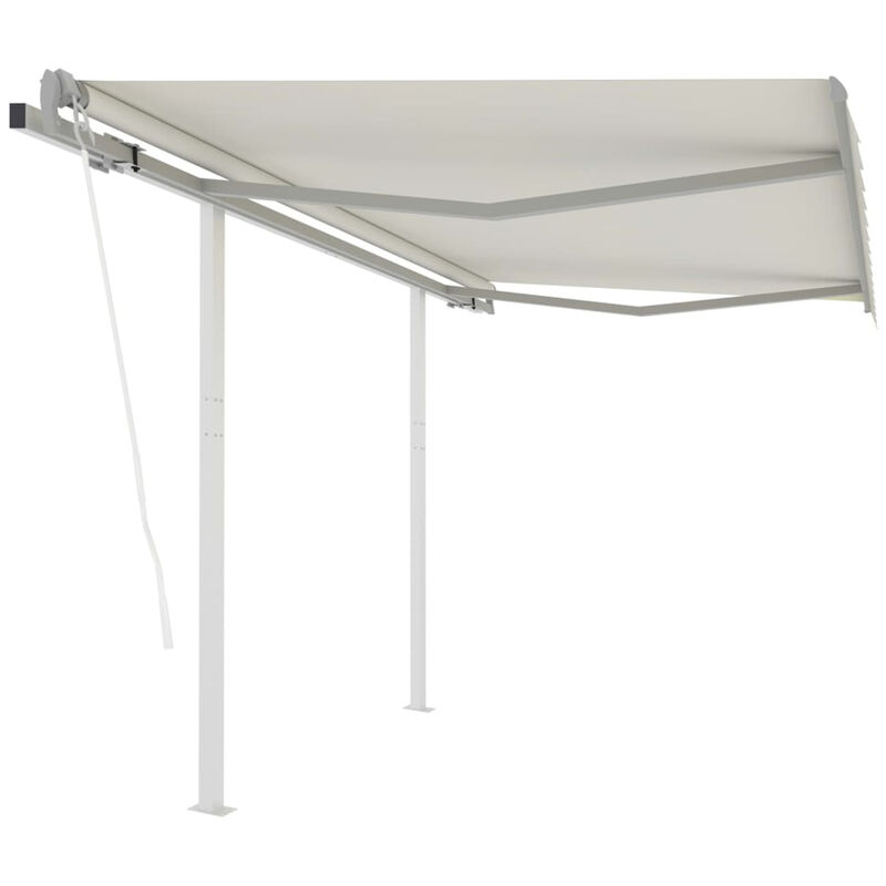 

Toldo retractil automatico con postes crema 3x2,5 m