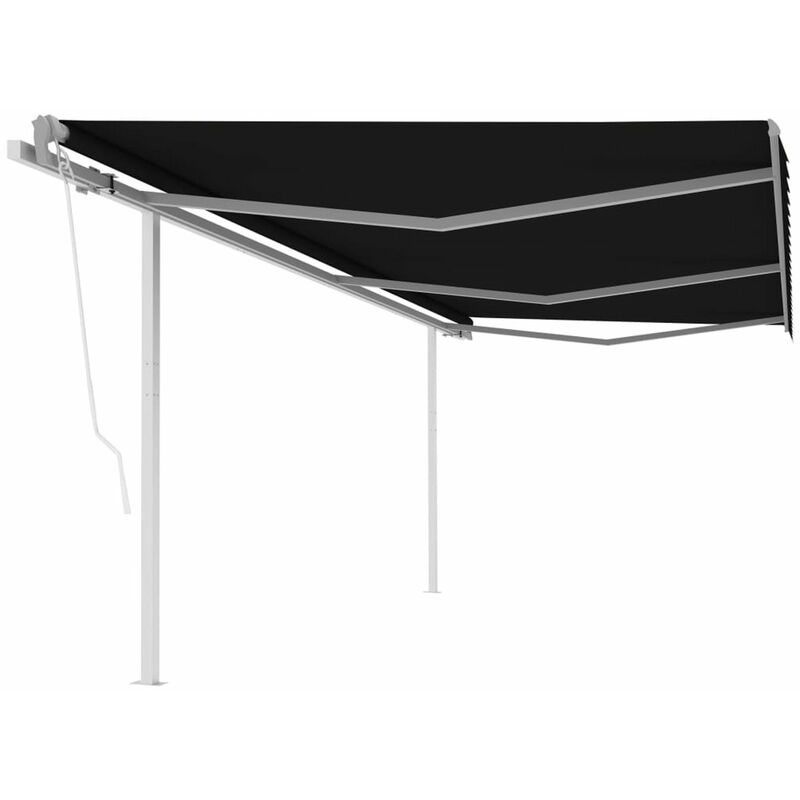 

Toldo retractil automatico con postes gris antracita 6x3 m