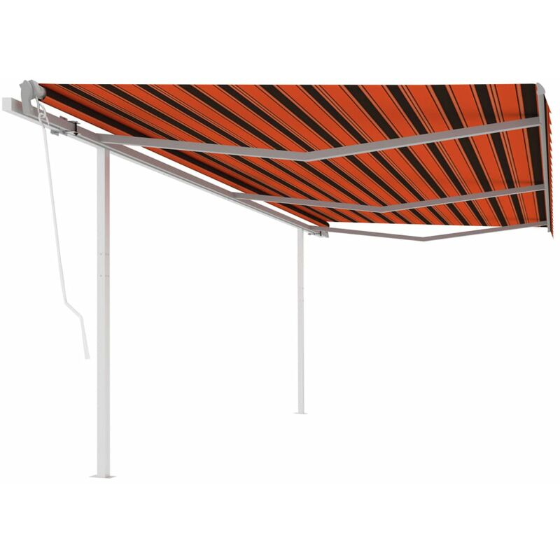 

Toldo retractil automatico con postes naranja y marron 6x3 m