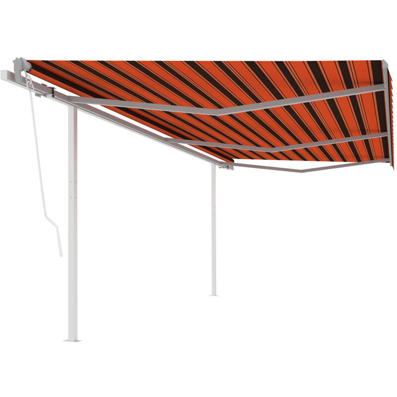 

Toldo retráctil automático con postes naranja y marrón 6x3 m