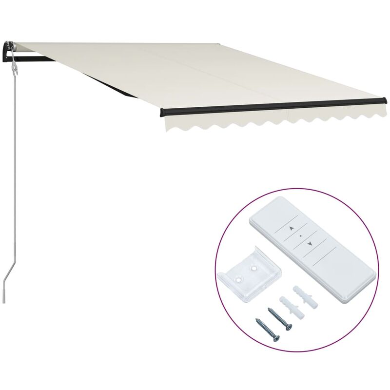 

Toldo retráctil automático crema 300x250 cm