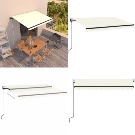 Toldo retráctil automático crema 350x250 cm - Toldo para patio - Toldo de exterior
