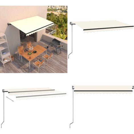 Toldo retráctil automático crema 400x350 cm - Toldo para patio - Toldo exterior