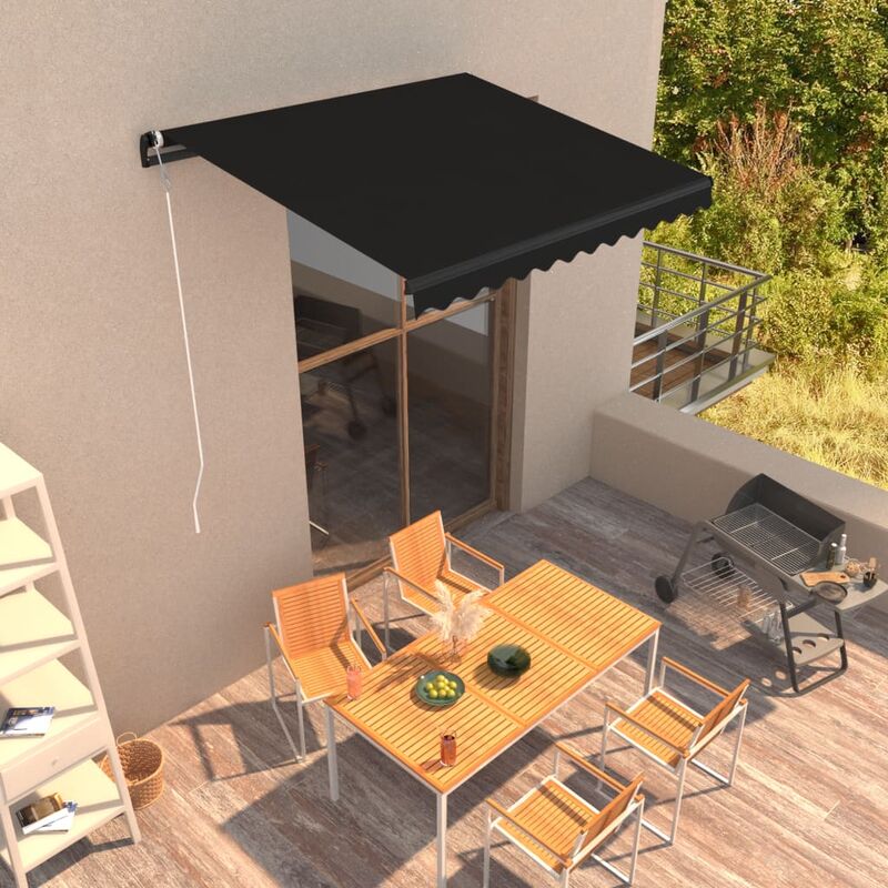 

Toldo retráctil automático gris antracita 300x250 cm