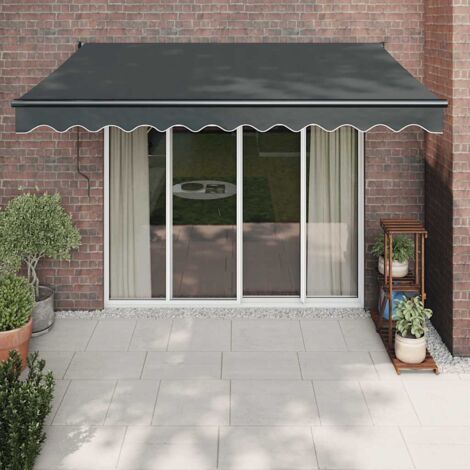 Toldo retráctil automático gris antracita 3,5x2,5 m