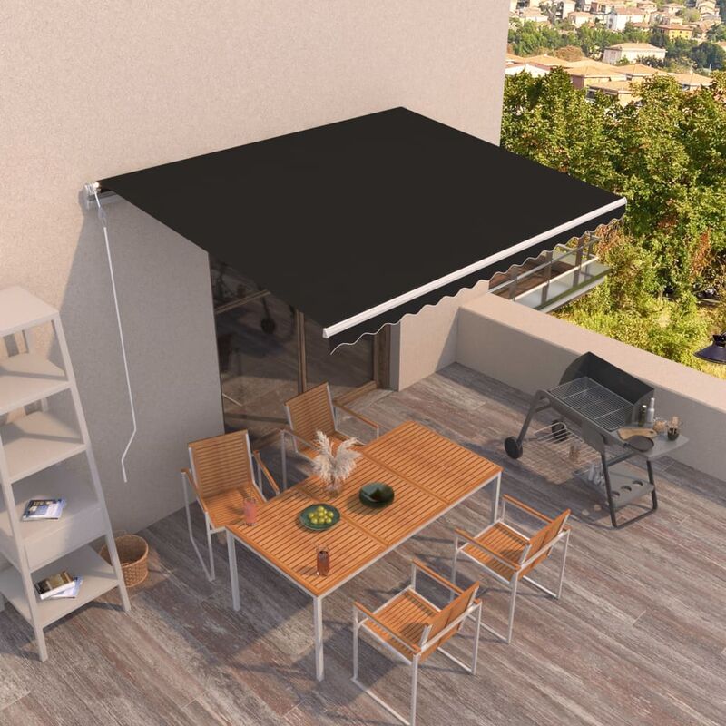 

Toldo retráctil automático gris antracita 400x350 cm