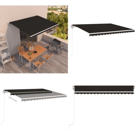 Toldo retráctil automático gris antracita 400x350 cm - Toldo exterior - Toldo de patio