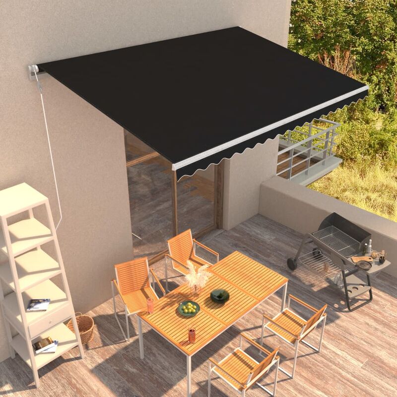 

Toldo retráctil automático gris antracita 450x300 cm