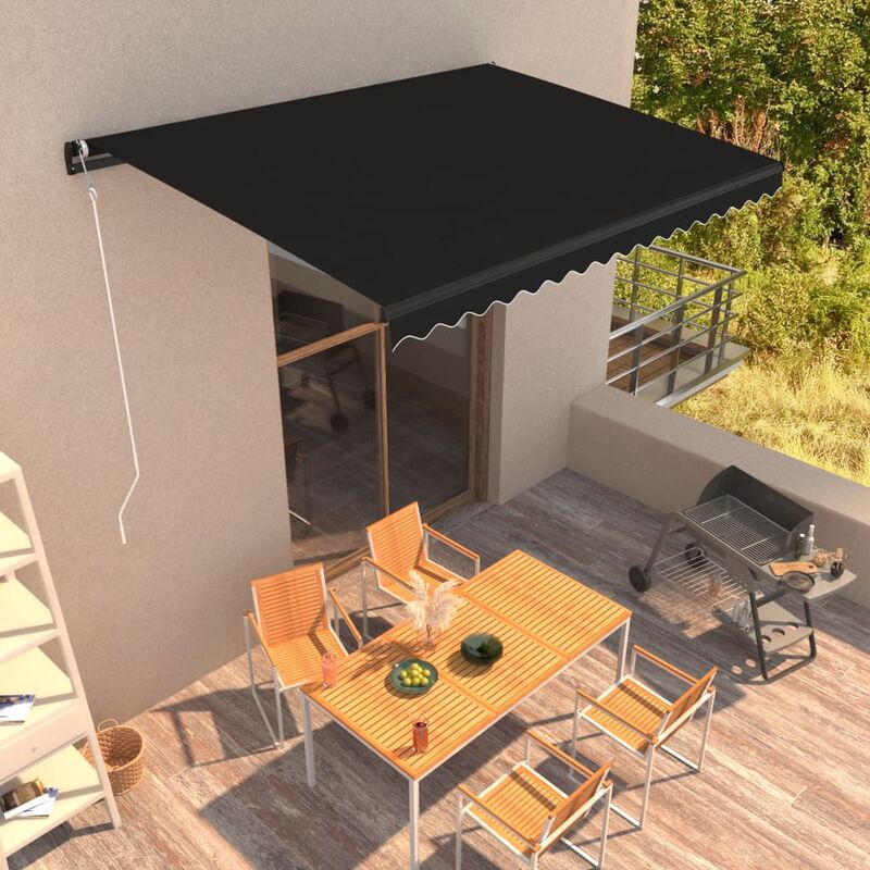 

Toldo retráctil automático gris antracita 450x300 cm