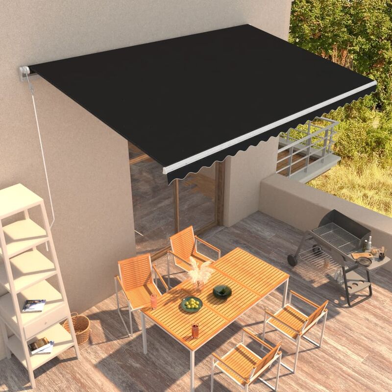 

Toldo retráctil automático gris antracita 500x300 cm