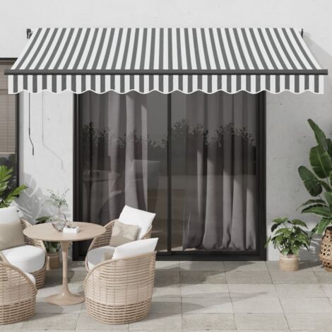 Toldo retráctil automático luz LED antracita  350x250 cm