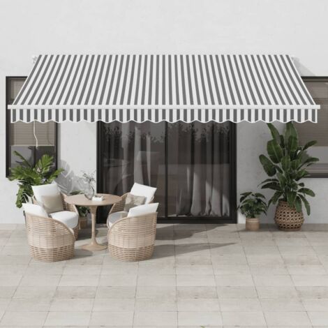 Toldo retráctil automático luz LED antracita  450x350 cm