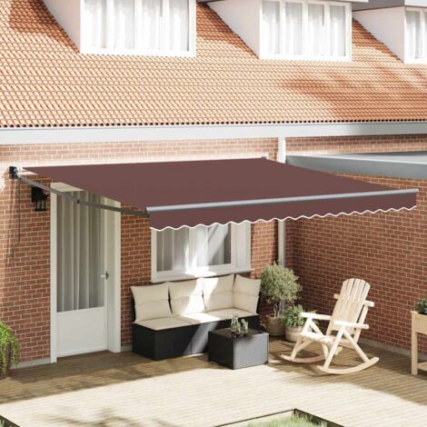 Toldo retráctil automático marrón 400x300 cm