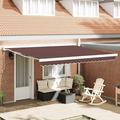Toldo retráctil automático marrón 400x300 cm