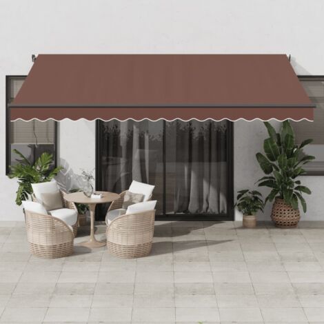 Toldo retráctil automático marrón 450x350 cm