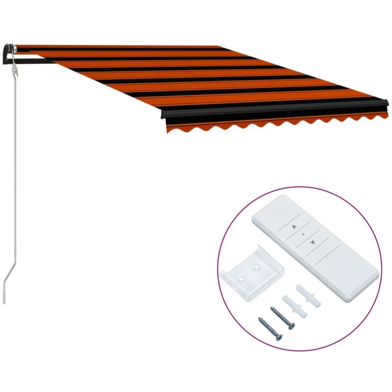 

Toldo retráctil automático naranja y marrón 350x250 cm - Naranja - Vidaxl