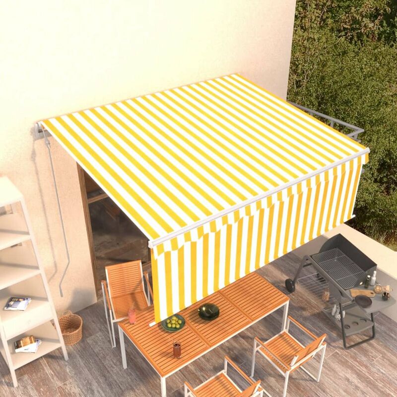 

Toldo retractil automatico persiana LED 4,5x3m amarillo blanco