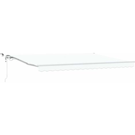 Toldo Retráctil Blanco 450 x 350 cm Tela y Metal vidaXL