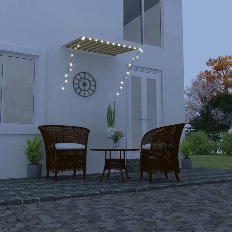 

Toldo retráctil con LED amarillo y blanco 100x150 cm