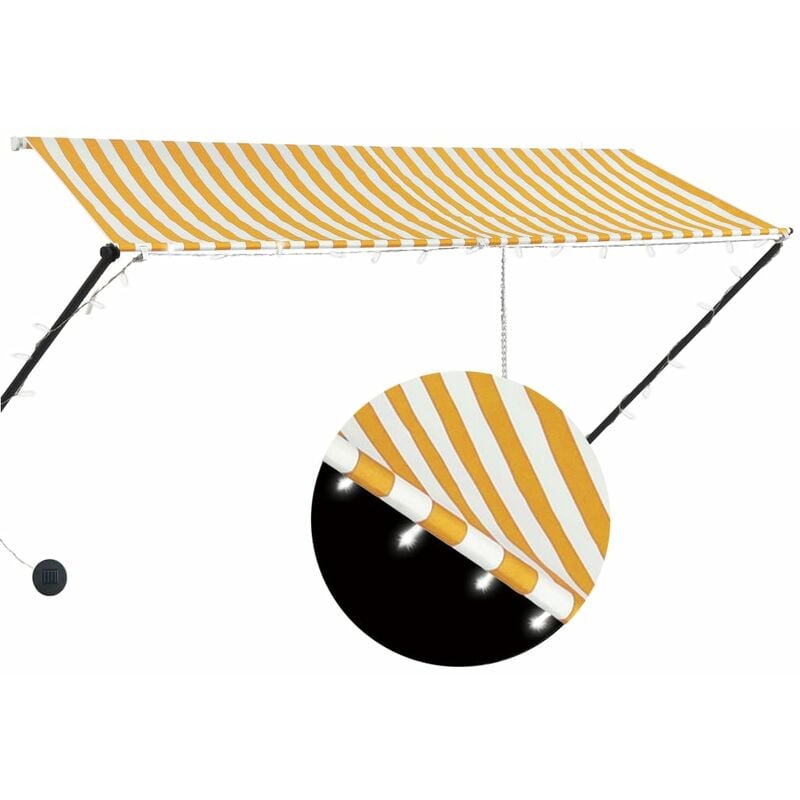 

Toldo retractil con LED amarillo y blanco 300x150 cm