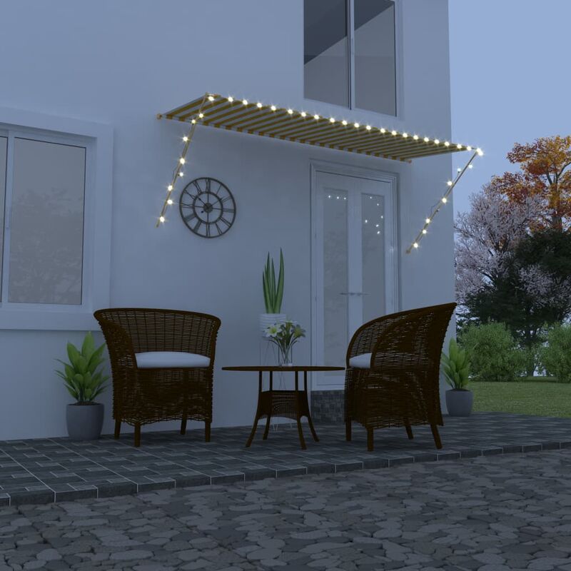 

Toldo retráctil con LED amarillo y blanco 300x150 cm