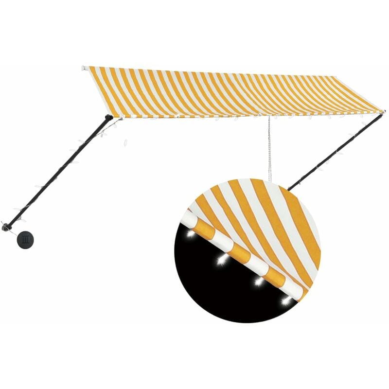 

Toldo retractil con LED amarillo y blanco 350x150 cm