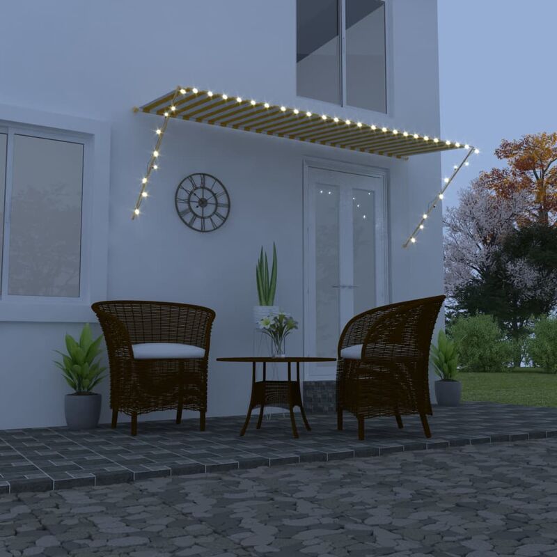 

Toldo retráctil con LED amarillo y blanco 350x150 cm