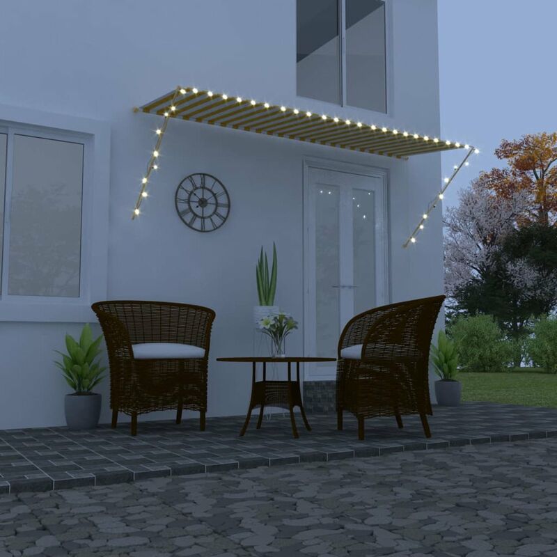 

Toldo retractil con LED amarillo y blanco 400x150 cm