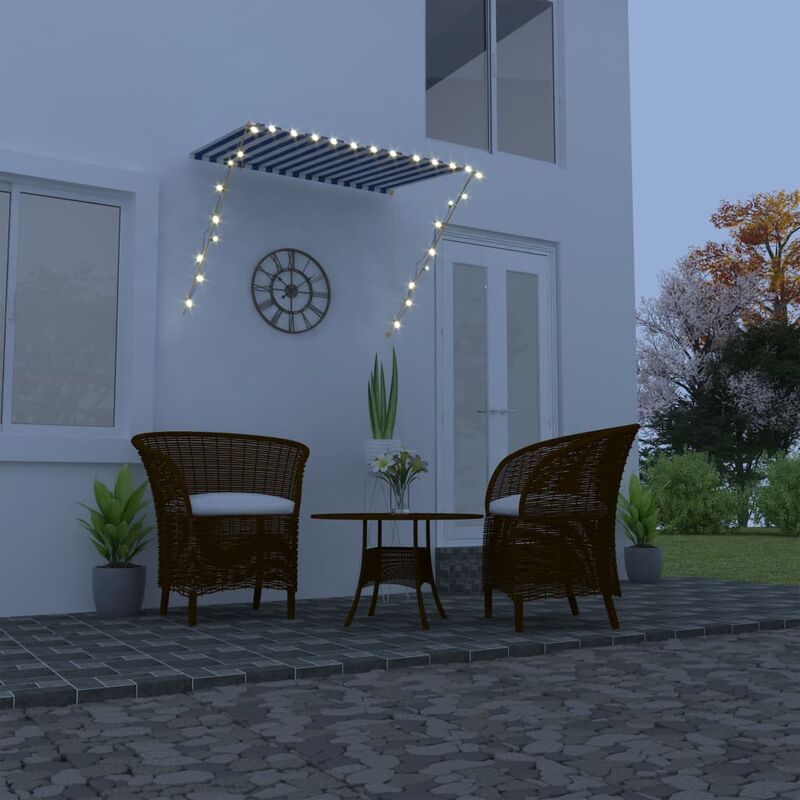 

Toldo retráctil con LED azul y blanco 150x150 cm