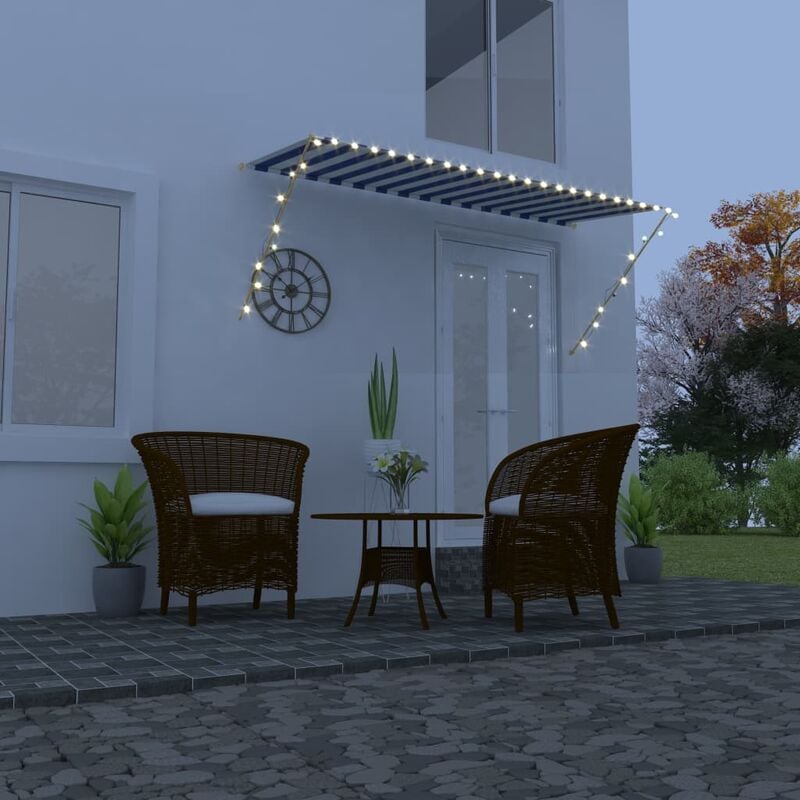 

Toldo retráctil con LED azul y blanco 300x150 cm